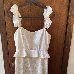 V. Chapman White Floral Wedding Dress